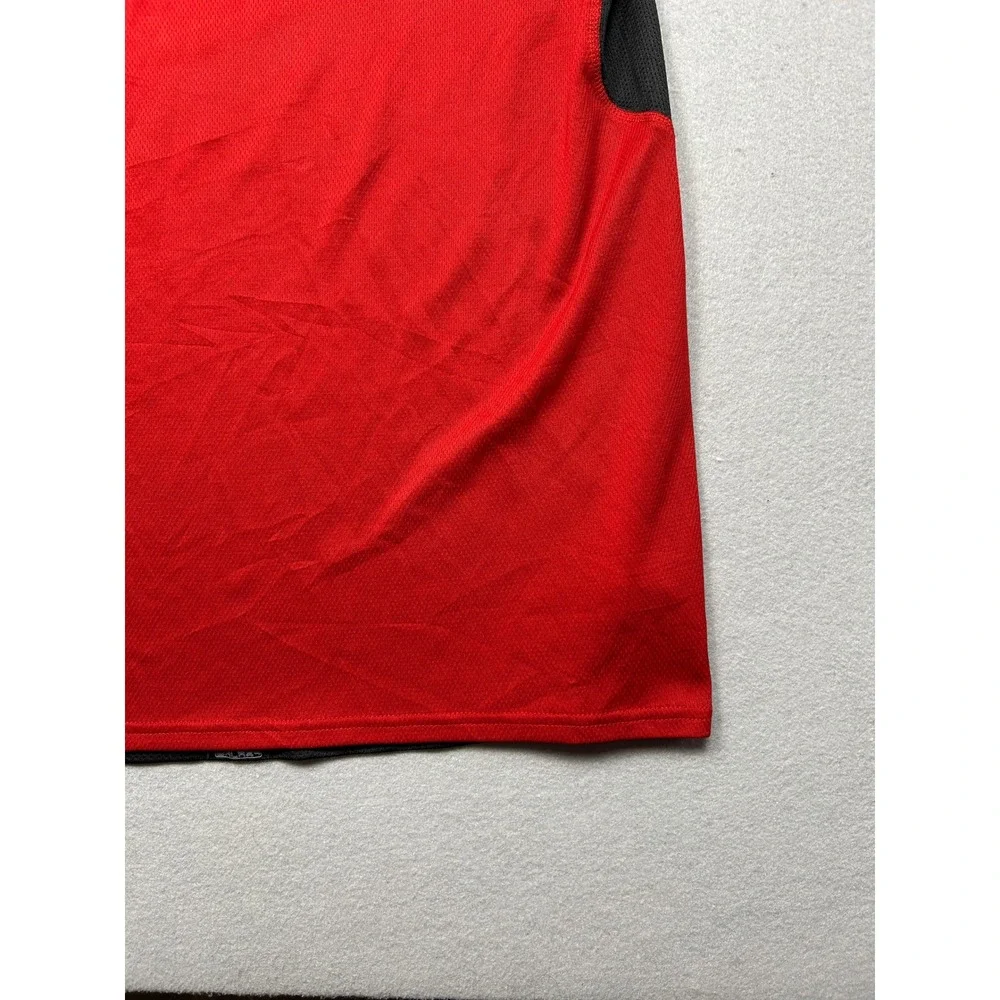 Adidas Training Shirt 100% Polyester Red Black Size Large Mens